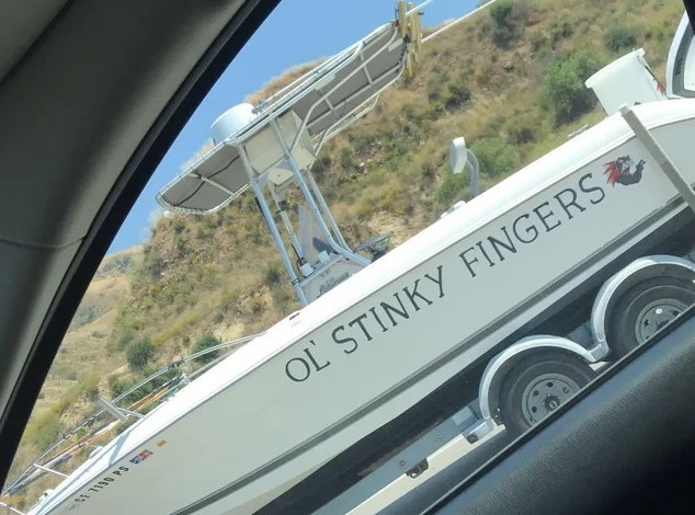 stinky fingers, funny boat names
